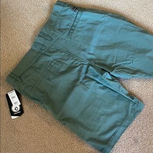 Men Olive Green Volcom Shorts